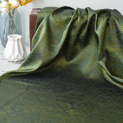 Green Vine Scroll Jacquard Decorative Fabric ��� Home Decor, Upholstery, Bags, Craf"Wide