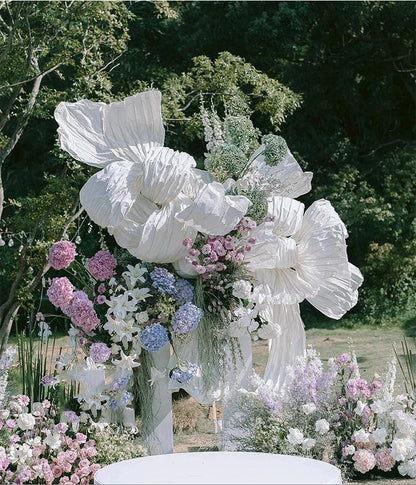 Giant Paper Flower: Handmade Pleated Wedding Backdrop Decor