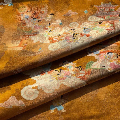 Jacquard Xiangyun Rayon Silk Fabric, Xianque Spring"W