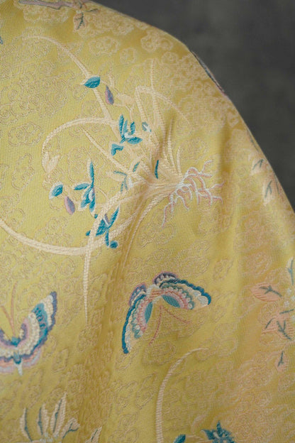 Song Brocade Fabric: Gold Butterfly Jacquard, Cheongsam Sewing Material