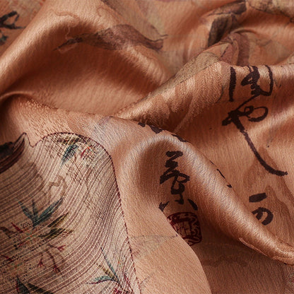 Tissu Red Cloud Yarn : Ancient Calligraphy Silken Flow, 150 cm de large