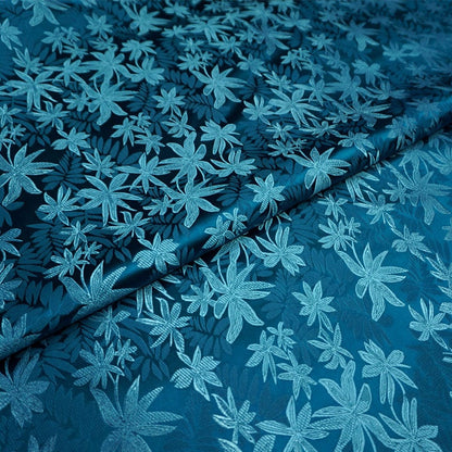 Leaf Brocade Fabric: Silk Satin Cheongsam Hanfu Fabric (By The Meter)