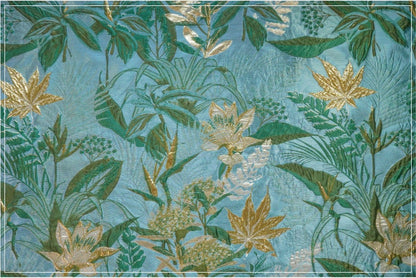 Gold Thread Jacquard Fabric: 3D Floral Designer Fabric