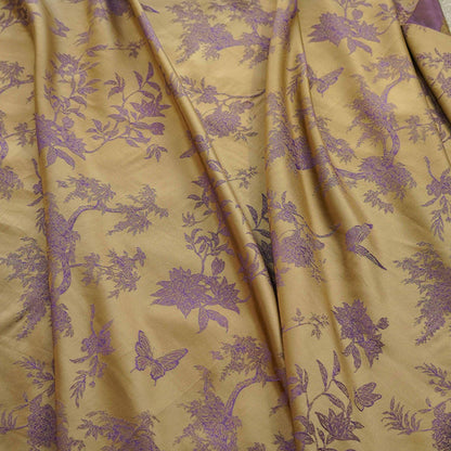 Floral Jacquard Brocade Fabric: 45"W Silk Rayon Blend