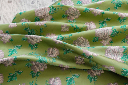 Embossed Floral Jacquard Fabric: Gold Thread Brocade, 59" Wide