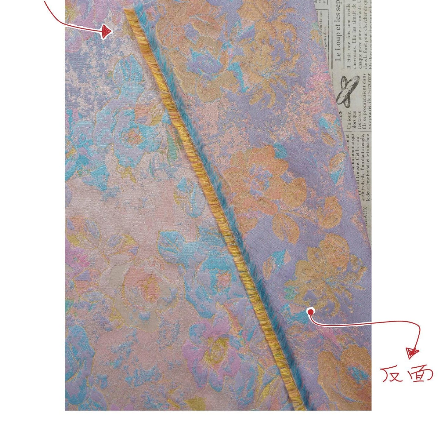 Tissu jacquard floral style peinture à l'huile ���� Décoration intérieure, rideaux, patchwork, ameublement, loisirs créatifs, projets DIY" Large