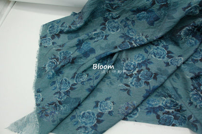 Tissu lin Tencel chanvre soyeux rose bleu : Couture et loisirs créatifs
