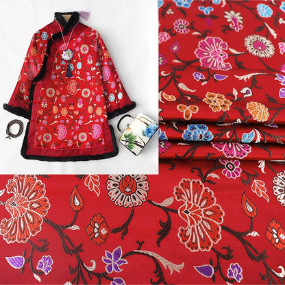 Floral Brocade Fabric: 29.5"W Rayon Blend for Sewing & Upholstery