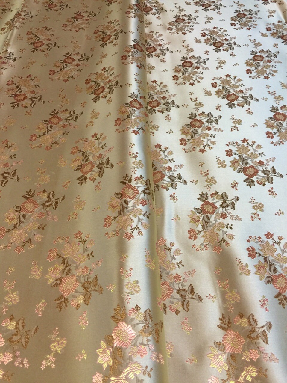 Floral Silk Brocade Fabric: 45" Wide Wedding & Upholstery Fabric