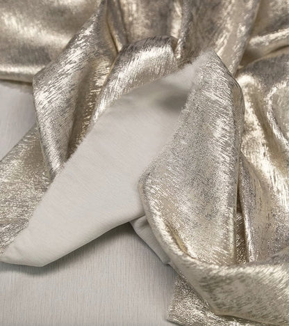 Metallic Foil Chiffon Fabric: 57" Wide Designer Knit Sewing Material