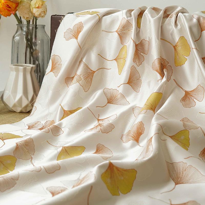 Ginkgo Leaf Jacquard Fabric: Soft Polyester Upholstery & Costume DIY