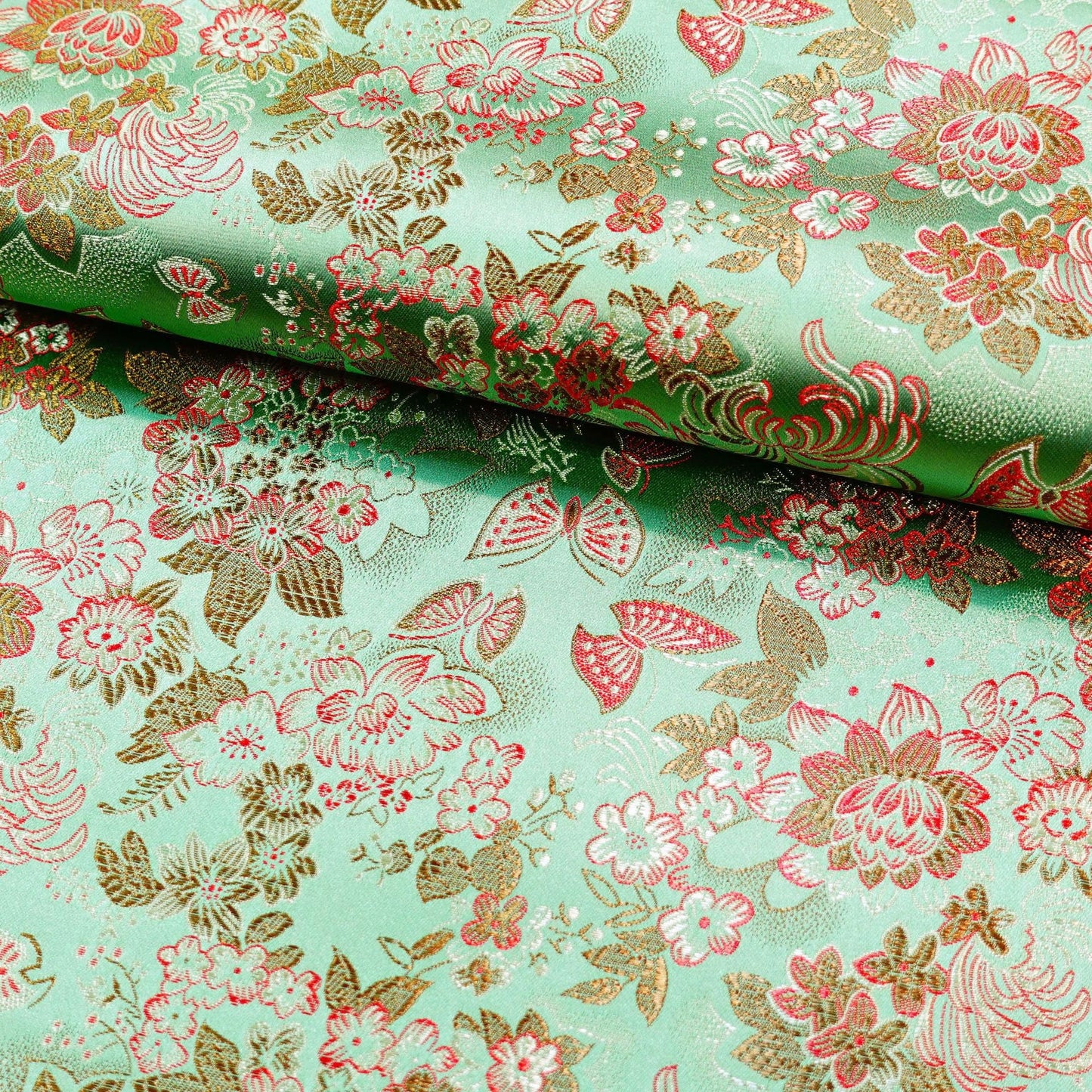 Butterfly Brocade Fabric: 45"W Silk Rayon Blend, Costume Decor