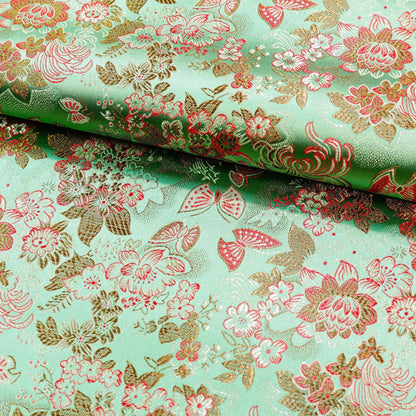 Butterfly Brocade Fabric: 45"W Silk Rayon Blend, Costume Decor