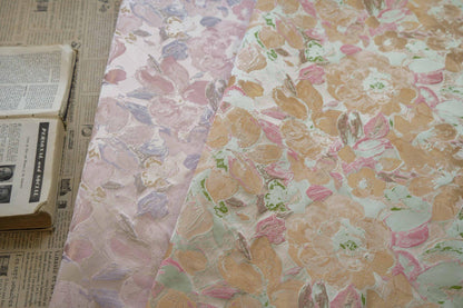 Floral Jacquard Fabric: Oil Painting Style, 58" Wide - By The Meter
