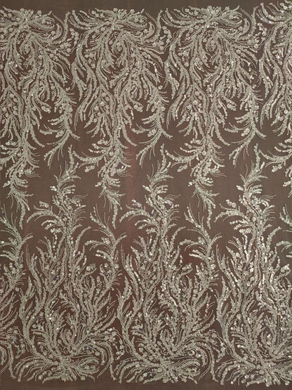 Beaded Silver Sequin Lace Fabric: Bridal Wedding Veil, DIY Accessory