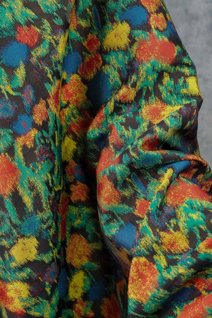 Abstract Floral Jacquard Fabric: Upholstery & Fashion Textile