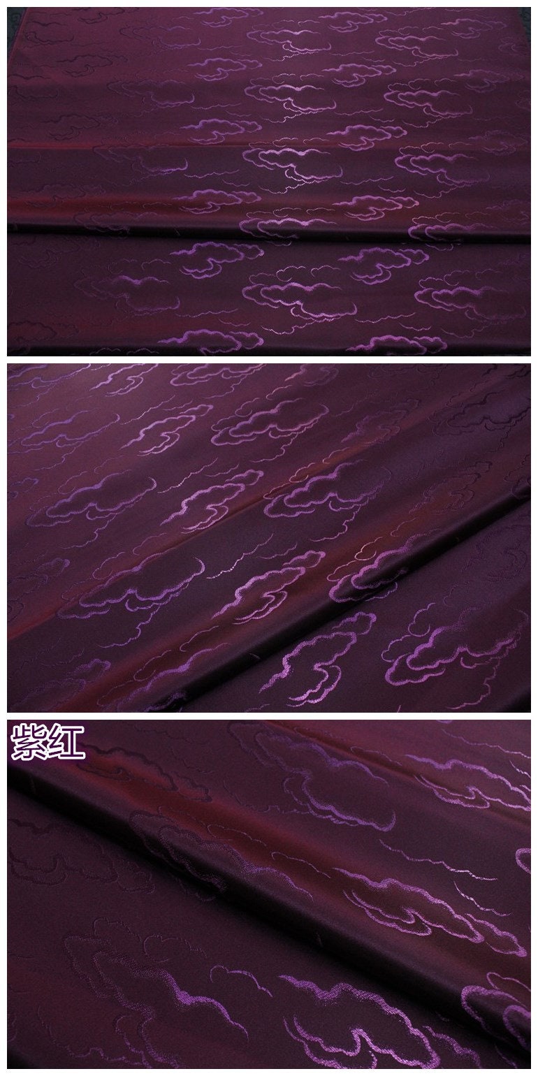 Cloud Brocade Jacquard Fabric: Colorful Costume Dress Material - By The Meter