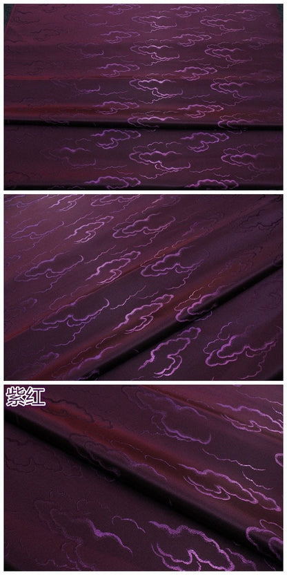 Cloud Brocade Jacquard Fabric: Colorful Costume Dress Material - By The Meter