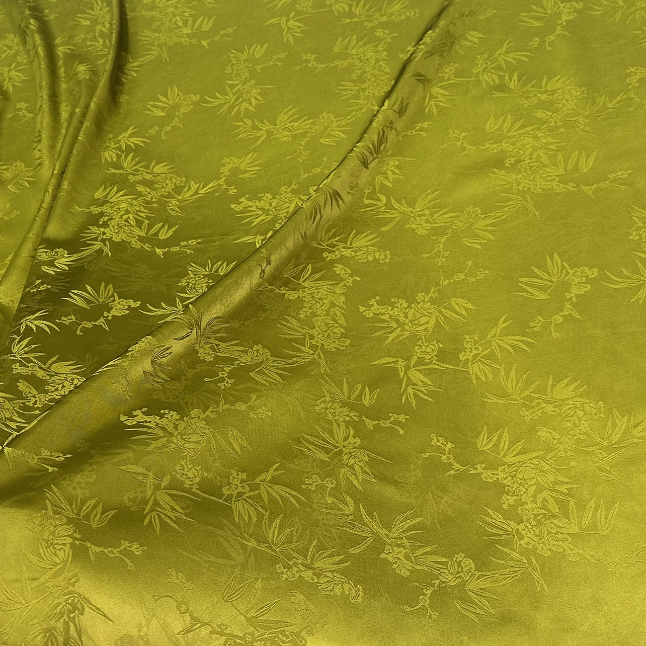 Bamboo Jacquard Satin Damask Fabric: Two-Sided Rayon, 59" Wide