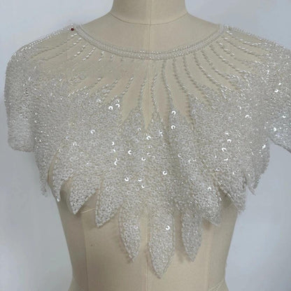 Gold Sequin Embroidered Collar Appliqu��: DIY Clothing Accessory (50x3
