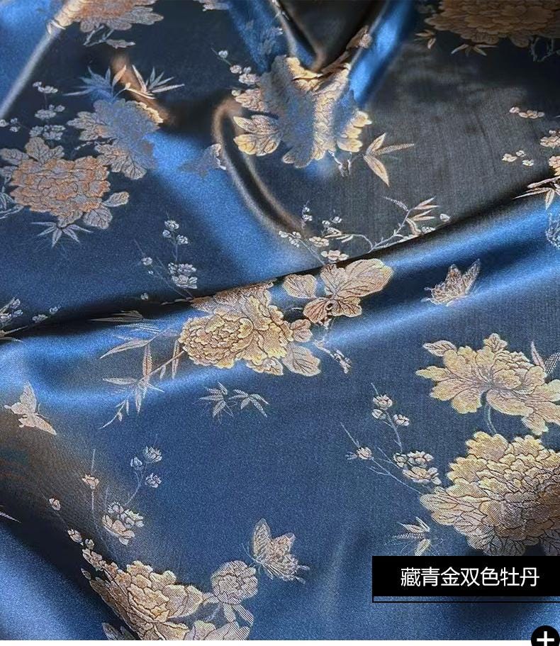 Floral Jacquard Brocade Fabric: Elegant Upholstery, Costume Sewing (59"W, By the Meter)
