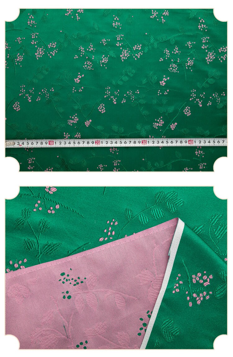 Tissu brocart à motifs floraux : mélange de soie et de rayonne de style chinois, 75 cm de large