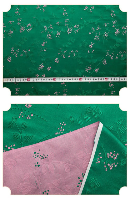 Tissu brocart à motifs floraux : mélange de soie et de rayonne de style chinois, 75 cm de large