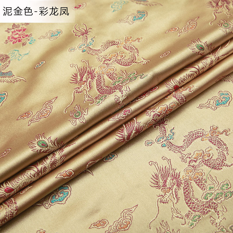 Tissu brocart or pâle : rayonne de 150 cm de large pour la couture et l’ameublement, motifs traditionnels