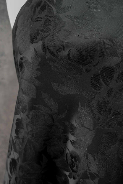 Gold & Silver Floral Jacquard Fabric - 65" Wide