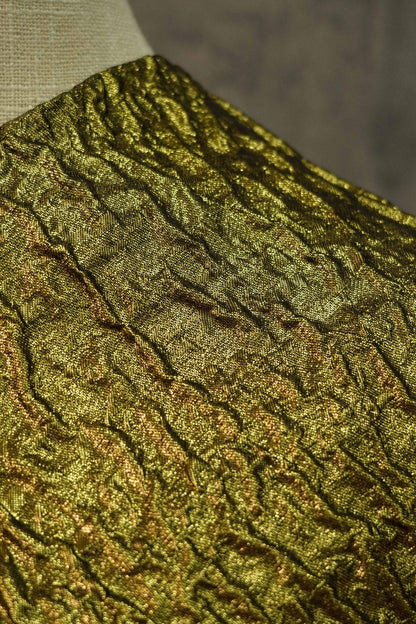 Gold Jacquard Fabric: 3D Texture Prom Dress & Upholstery Sewing Fabric, 54" Wide