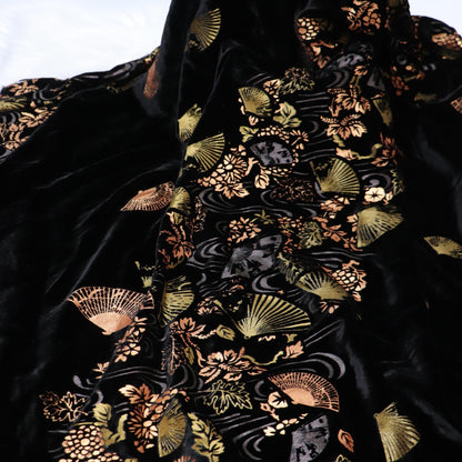 Gold Foil Adhesive Velvet Fabric ��� Luxurious Shimmer Craft & Sewing Materi"Wide