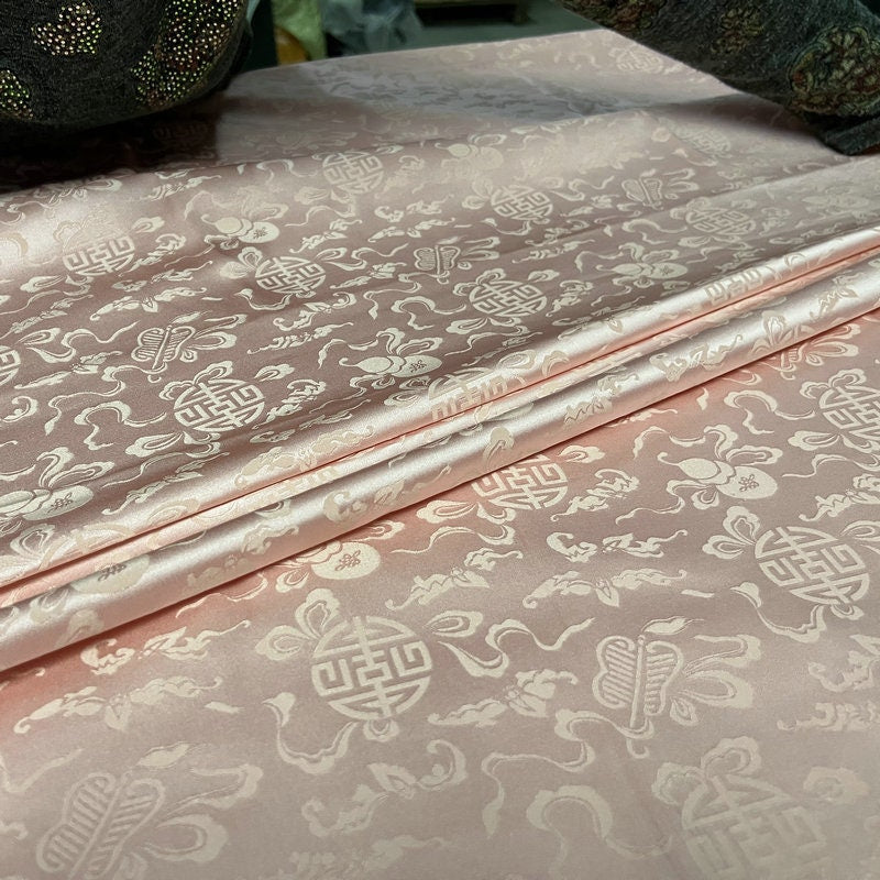 Jacquard Fabric: Eight Immortals Antique Design, 50"W Cotton Rayon Blend