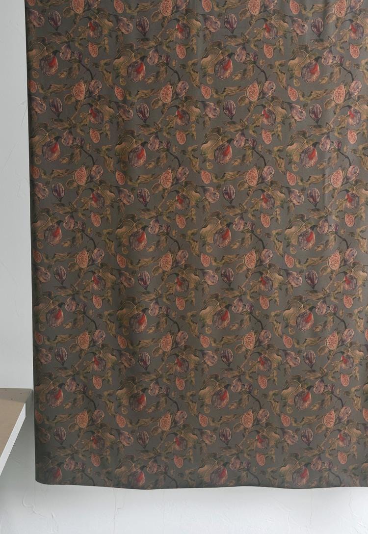 Fig Print Cotton Fabric: 55"W Upholstery Drapery Sewing