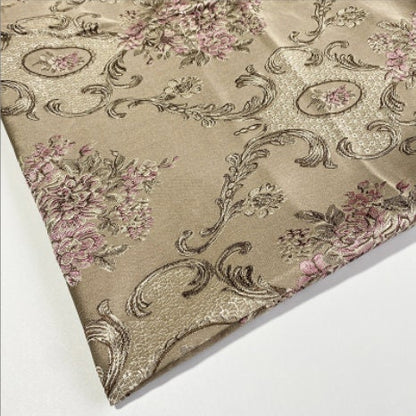 Gold Jacquard Fabric: Embossed 3D Floral Brocade, 55" Wide By The Meter