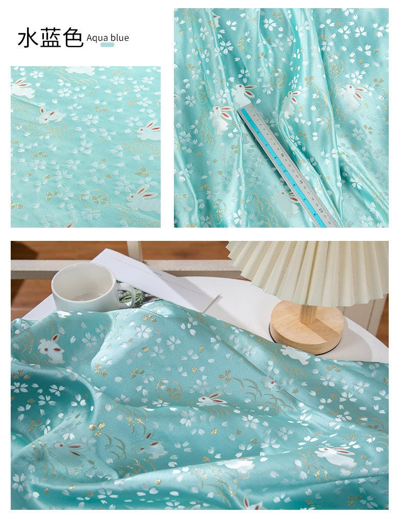 Rabbit Jacquard Silk Brocade Fabric: Pink Damask, 59" Wide