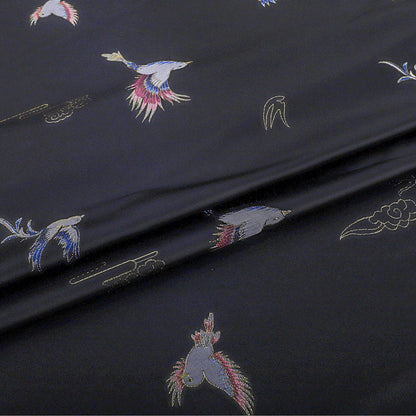 Tissu brocart Oiseau Phénix : tissage japonais Nishijin avec fil d'or (59"L)