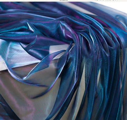 Gradient Hollow Mesh Fabric, Laser Illusion Polyester, Costume, Decor