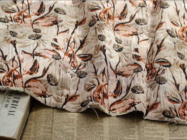 Floral Jacquard Spandex Cotton Fabric: 3D Texture Designer Sewing Material, 57"W