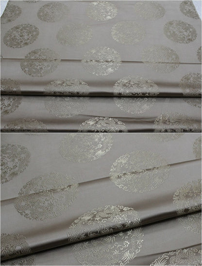Dragon Brocade Satin Fabric: Chinese Floral Design, 29" Wide