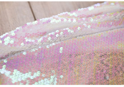 Pink Fish Scale Sequins Fabric: 53"W Symphony Gradient Polyester