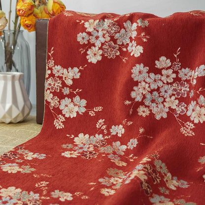 Tissu jacquard à motif floral : style cour française rétro, 150 cm de large