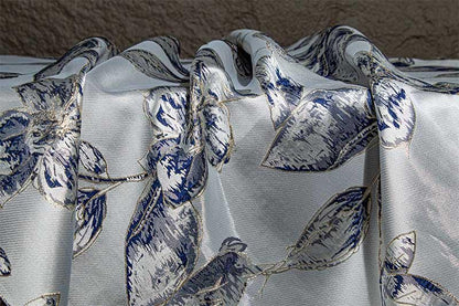Floral Gold Thread Jacquard Fabric: 3D Designer Sewing Material