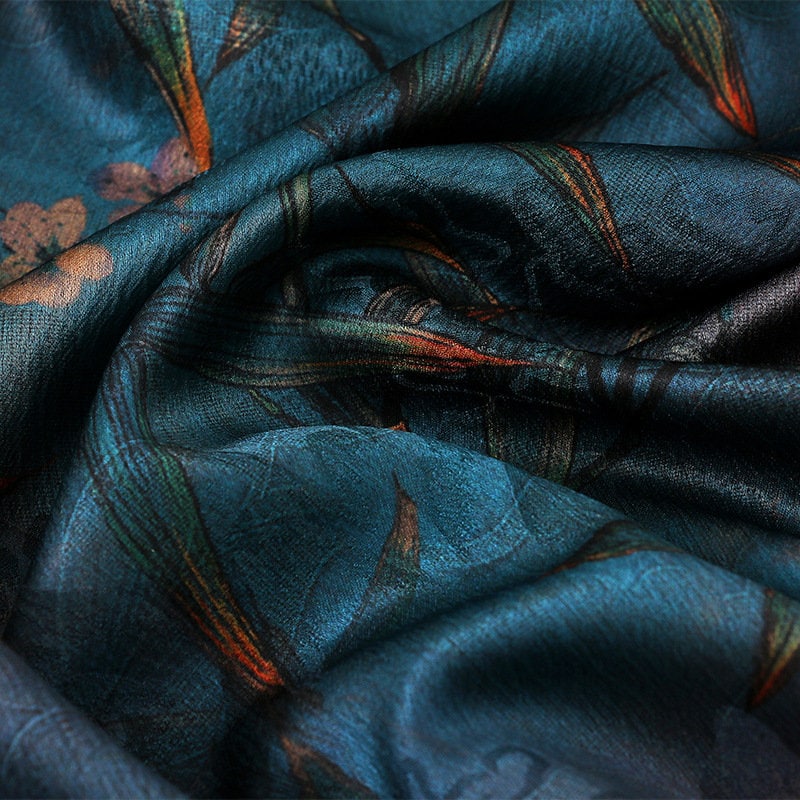 Bamboo Print Tea Silk Satin Fabric: 59"W Upholstery & Costume