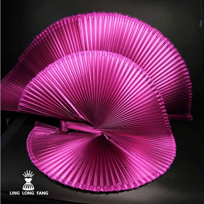Metallic Gold Pleated Hard Yarn Fabric: 62" Wide Designer Material