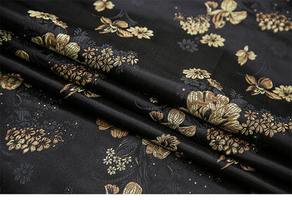 Peony Brocade Jacquard Fabric: Retro Style Rayon Dress Material