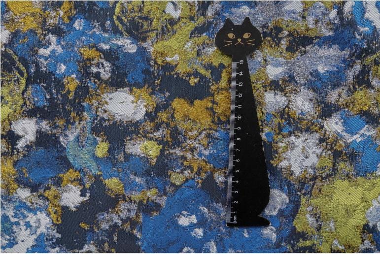 Gold Thread Jacquard Fabric: 3D Oil Painting Texture, 59" Wide - By The Meter