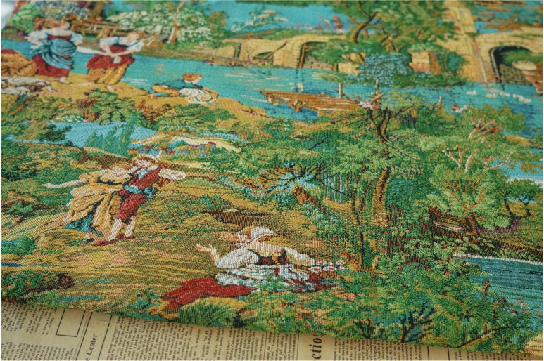 Jacquard Woven Fabric: Oil Painting Pattern, 50% Cotton (59"W)