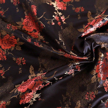Floral Damask Rayon Brocade Fabric: Chinese Style Upholstery, Costume, Decor