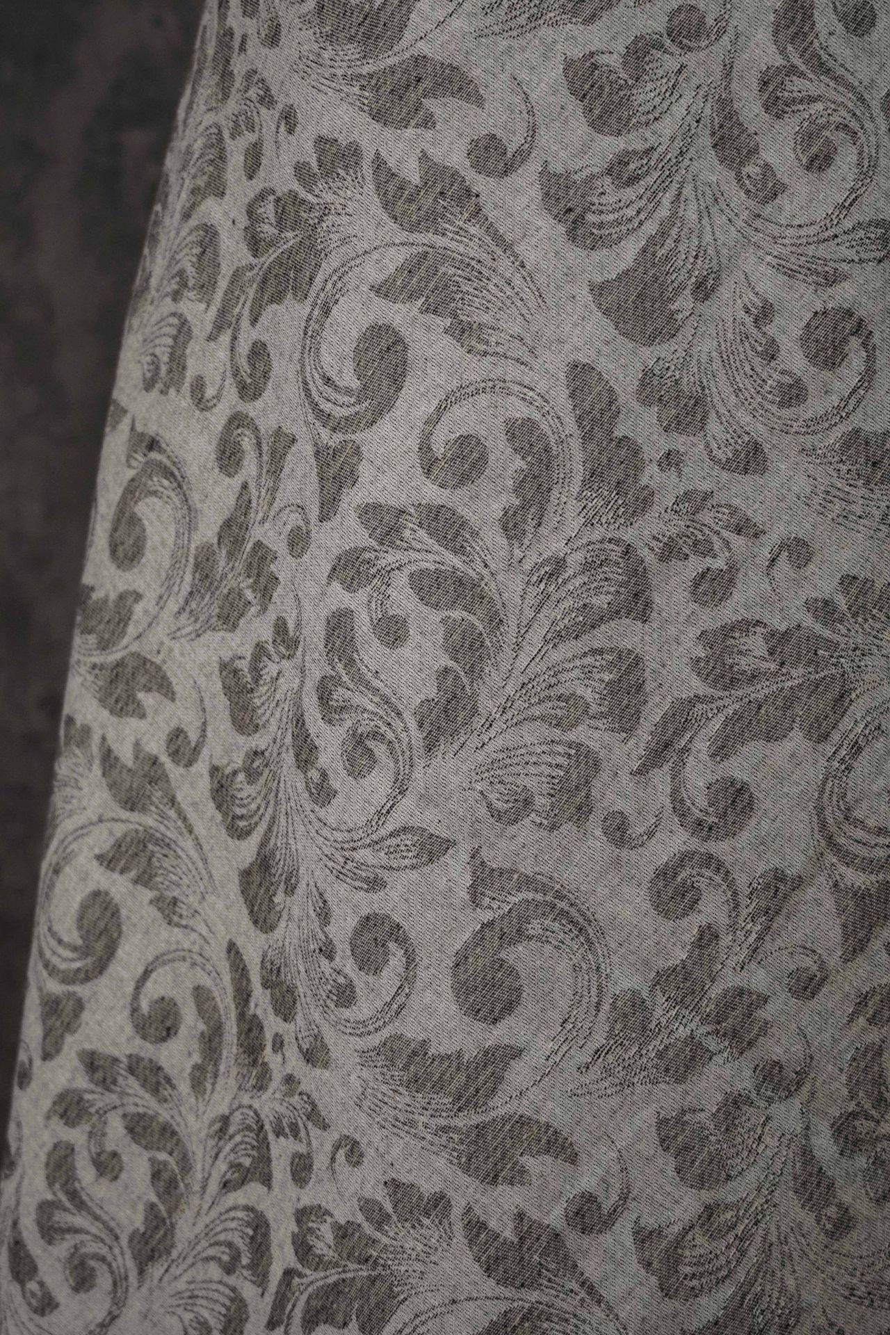 Japanese Floral Cotton Linen Fabric: Kimono Upholstery Drapery, 55"W