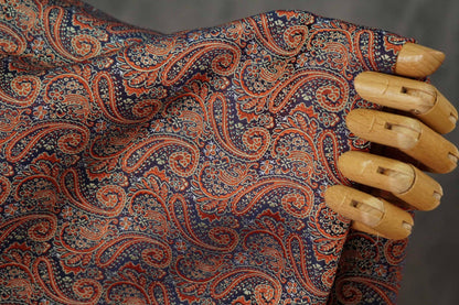 Tissu jacquard à motif cachemire ethnique pour chemises et robes vintage, largeur 65 pouces